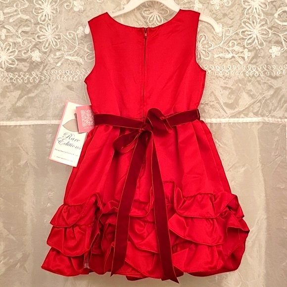 NEW Rare Editions Toddler Girl Fancy Dress, Rhinestones, Pearls & Velvet Trim, 5 - Picture 8 of 13